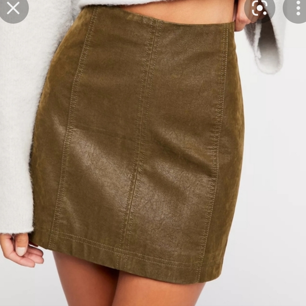 Free People Modern Femme Vegan Skirt In Cedar Mini Size 10